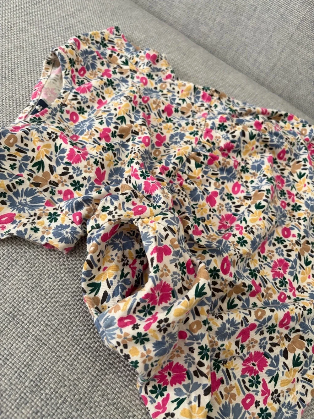 Gap Pink and Blue Floral Cotton Dress, 3T